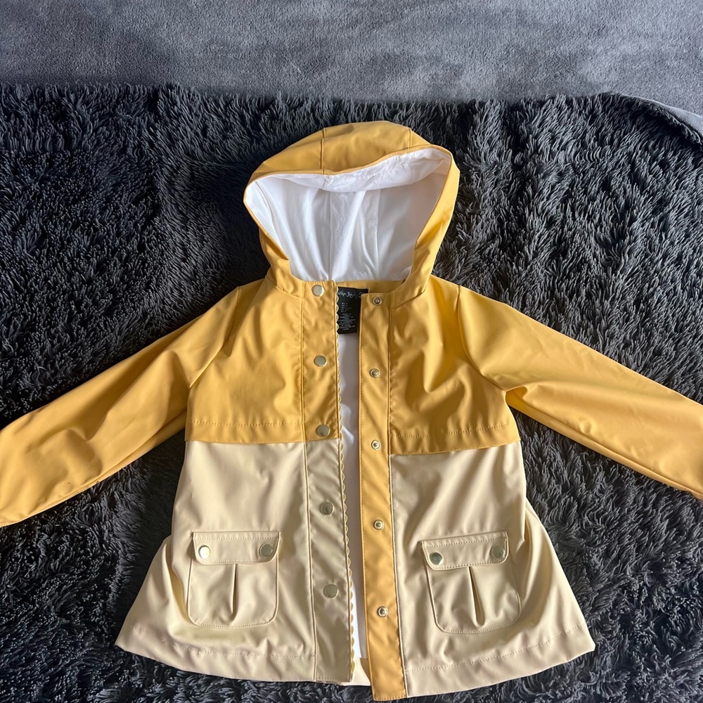 ❤️Cynthia Rowley Two Tone Yellow Kids Raincoat